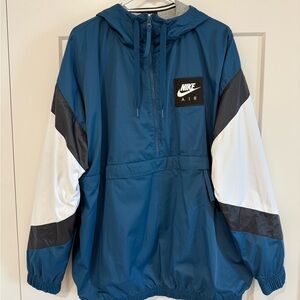 Nike Air Blue and White Pullover Anorak Windbreaker Jacket
